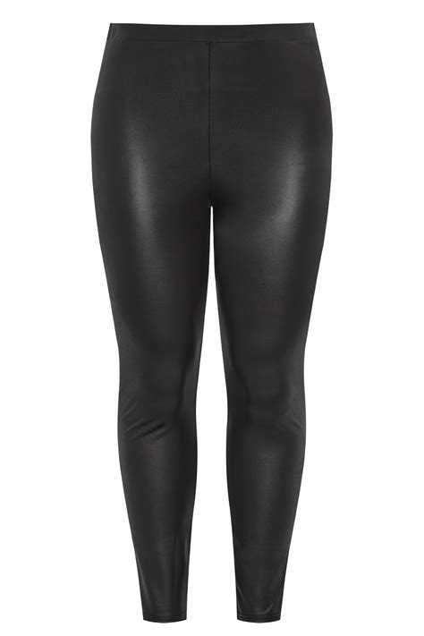 coated stretch leggings for women